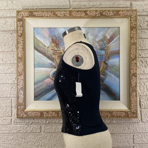 KnitWorks Black Sequins Front Tank Top - Picture 2 of 8